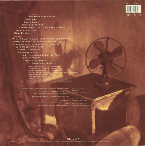 Céline Dion : The Colour Of My Love (LP, Album)