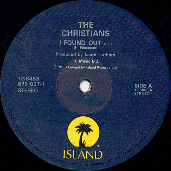 The Christians : I Found Out (12", Single)