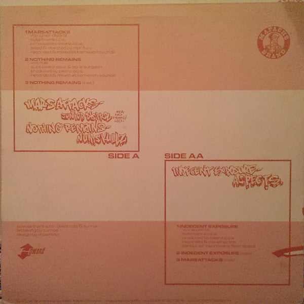 Sir Beanz OBE : Mars Attacks / Nothing Remains / Indecent Exposure (12")