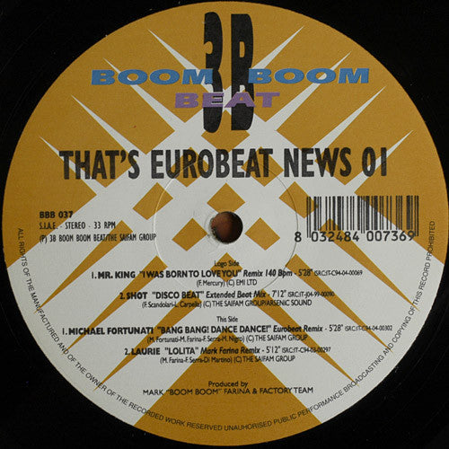 Various : That's Eurobeat News 01 (12", Comp)