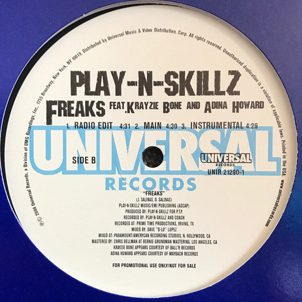 Play-N-Skillz Featuring Krayzie Bone And Adina Howard : Freaks (12", Promo)