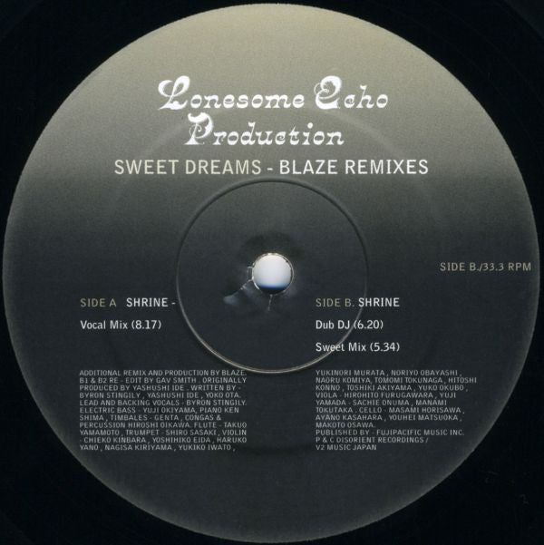 Lonesome Echo Production : Sweet Dream (Blaze Remixes) (12")