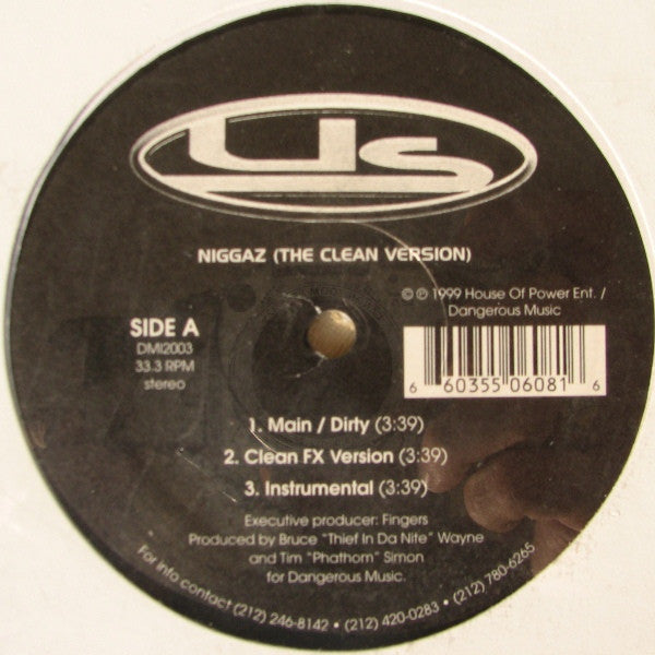 US (11) : Niggaz (The Clean Version) (12", Single)