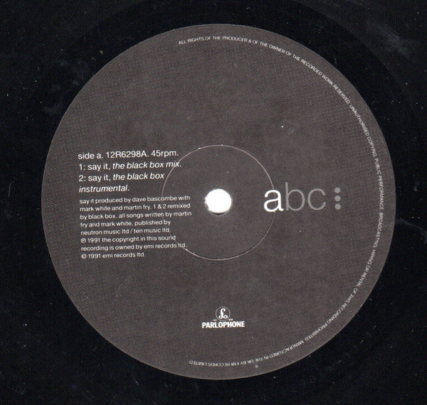 ABC : Say It (The Black Box Mix) (12", Single)