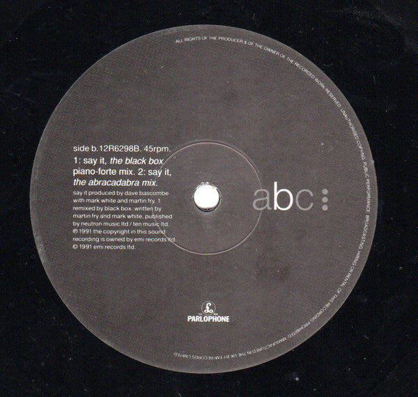 ABC : Say It (The Black Box Mix) (12", Single)
