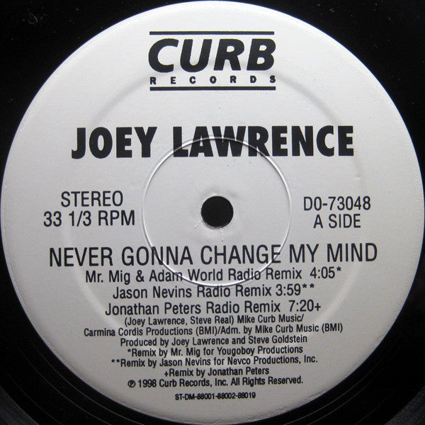 Joey Lawrence : Never Gonna Change My Mind (12", Single)