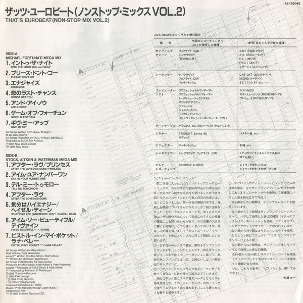 Various : That's Eurobeat - Non-Stop Mix Vol. 2 (LP, Comp, Mixed)