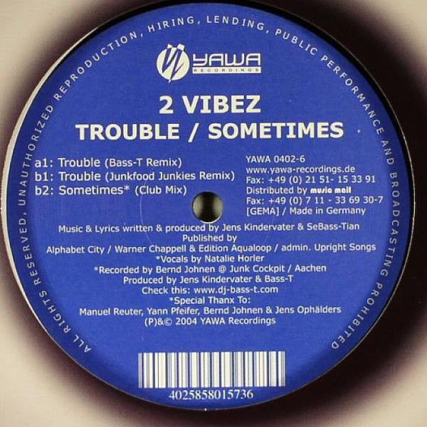 2 Vibez : Trouble / Sometimes (12")
