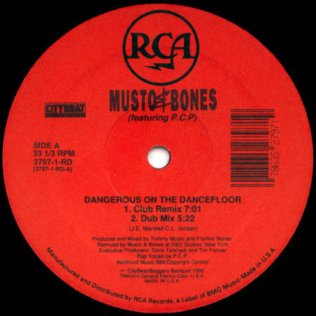 Musto & Bones Featuring P.C.P. (People Can Party) : Dangerous On The Dancefloor (12")