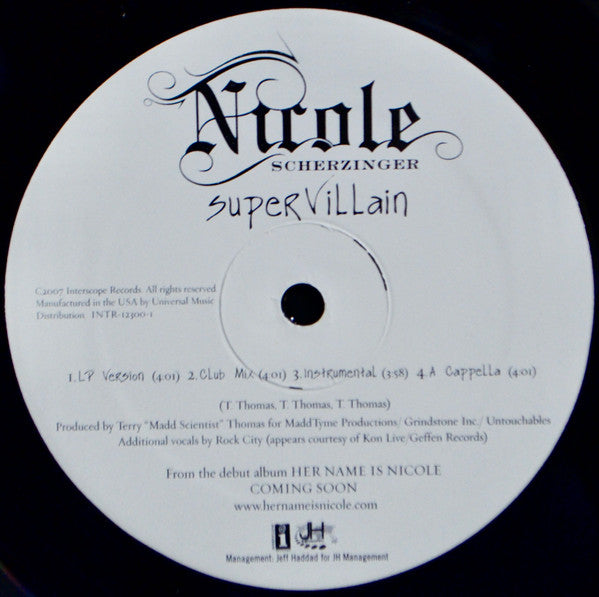 Nicole Scherzinger : Supervillain (12", Single, Promo)