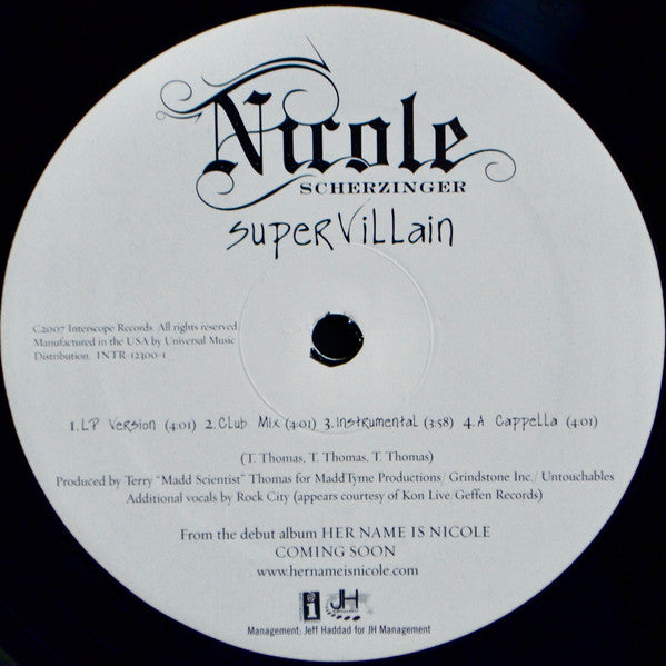 Nicole Scherzinger : Supervillain (12", Single, Promo)
