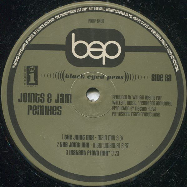 Black Eyed Peas : Joints & Jam (Remixes) (12", Single, Promo)