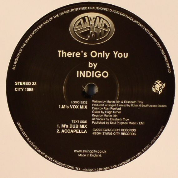 Indigo (2) : There's Only You (12")
