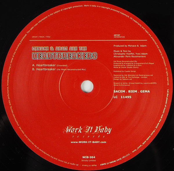 Menace & Adam Are The Heartbreakers : Heartbreaker (12")