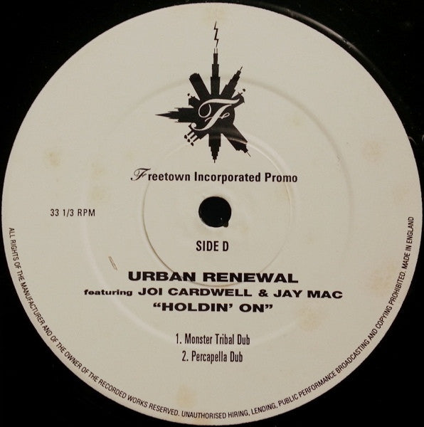 Urban Renewal Featuring Joi Cardwell & Jay Mac (2) : Holdin' On (2x12", Promo)