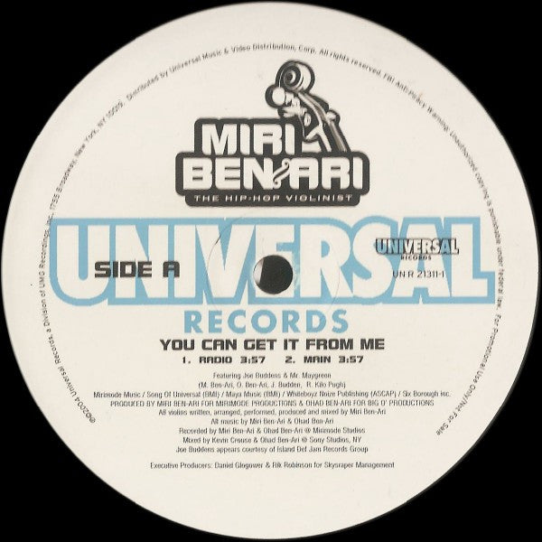 Miri Ben-Ari featuring Joe Budden & Mr. Maygreen : You Can Get It From Me (12", Promo)