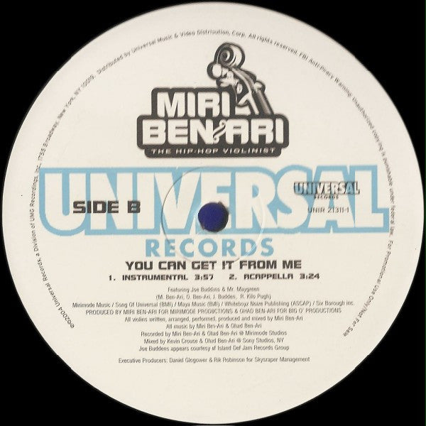 Miri Ben-Ari featuring Joe Budden & Mr. Maygreen : You Can Get It From Me (12", Promo)