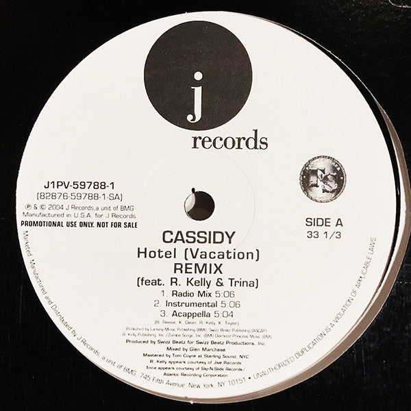 Cassidy (3) Feat. R. Kelly & Trina : Hotel (Vacation) (Remix) (12", Promo)