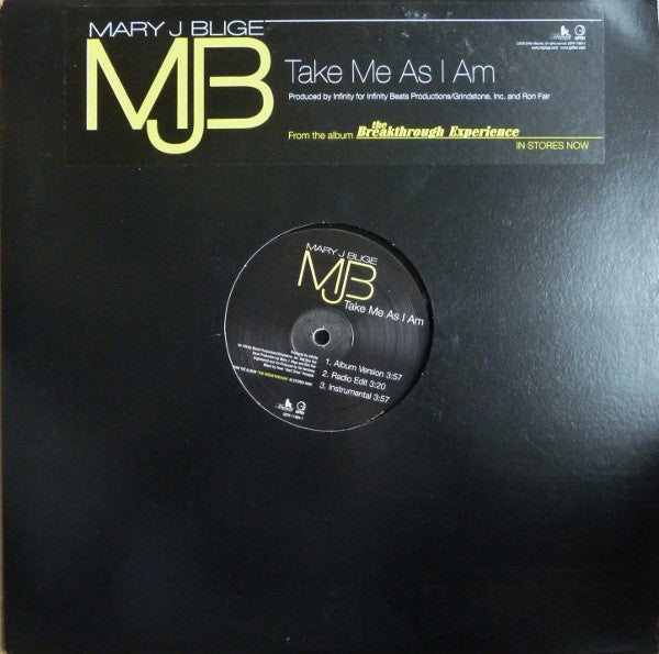 Mary J. Blige : Take Me As I Am (12", Promo)