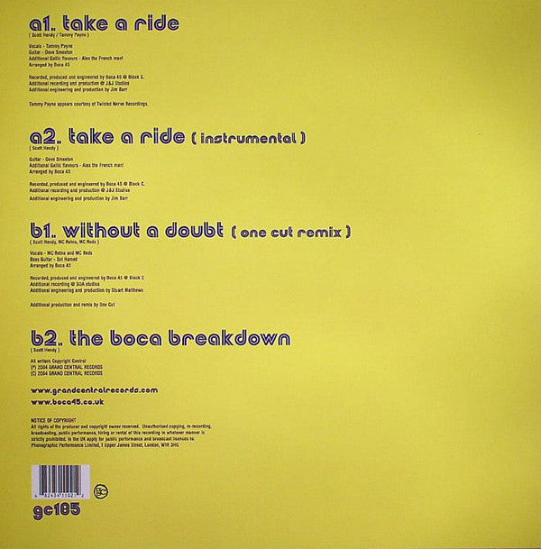 Boca 45 Feat. Tammy Payne : Take A Ride (12")