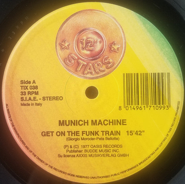 Munich Machine / Giorgio Moroder : Get On The Funk Train / Baby Blue (12")