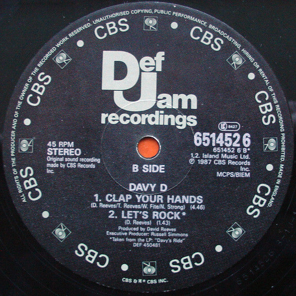 Davy D : Ohh Girl (12")