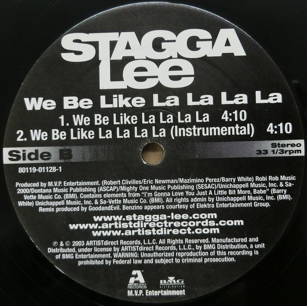 Stagga Lee : Roll Wit M.V.P / We Be Like La La La La (12", Promo)