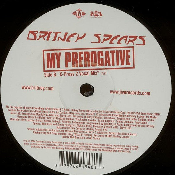 Britney Spears : My Prerogative (2x12", Promo)