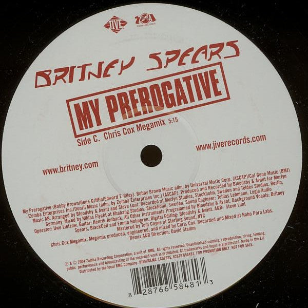 Britney Spears : My Prerogative (2x12", Promo)
