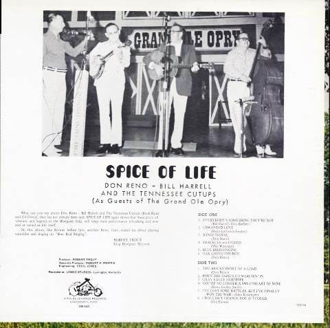 Don Reno, Bill Harrell And The Tennessee Cut-Ups : Spice Of Life (LP)