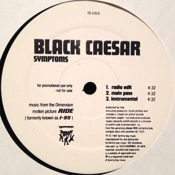 Black Caesar : Introducing Black Caesar / Symptoms (12", Promo)