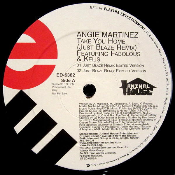 Angie Martinez : Take You Home (Just Blaze Remix) (12", Promo)