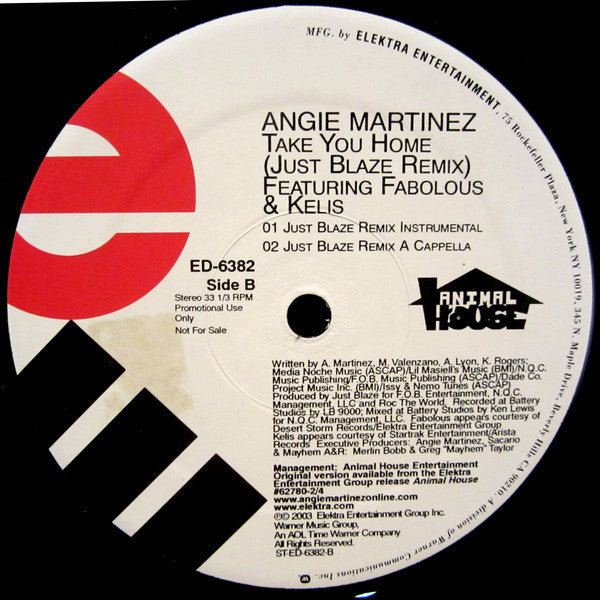 Angie Martinez : Take You Home (Just Blaze Remix) (12", Promo)