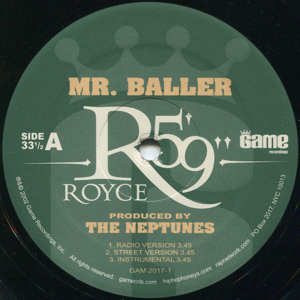 Royce Da 5'9" : Mr. Baller / My Friend (12", Single)