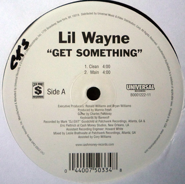 Lil Wayne : Get Something (12", Single, Promo)