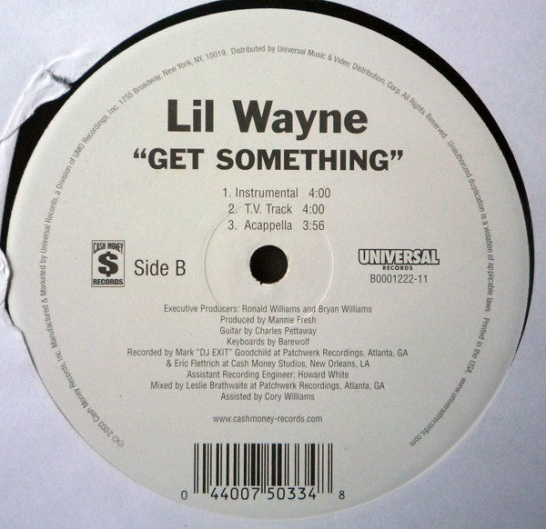 Lil Wayne : Get Something (12", Single, Promo)