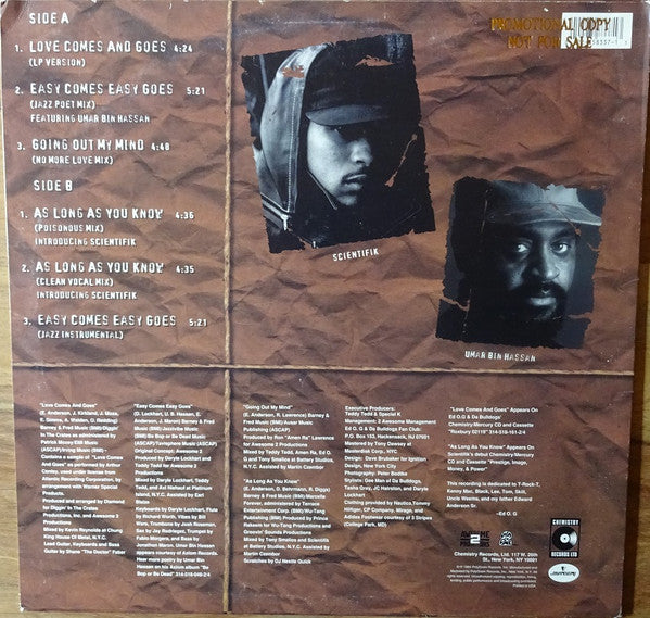 Ed O.G & Da Bulldogs : Love Comes And Goes (12", Maxi, Promo)
