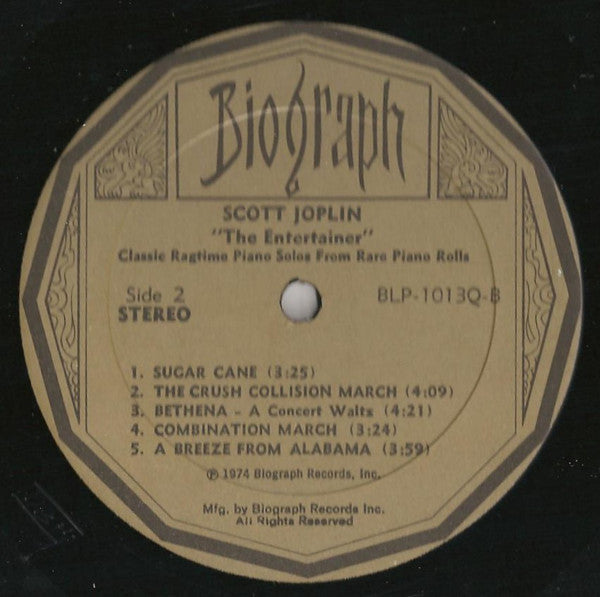 Scott Joplin : "The Entertainer" Classic Ragtime From Rare Piano Rolls (LP)