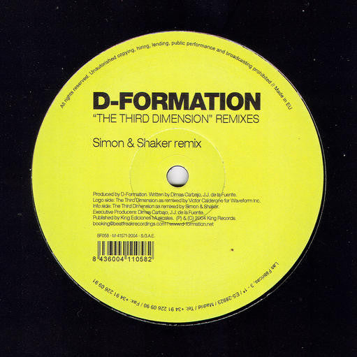 D-Formation : The Third Dimension (Remixes) (12")