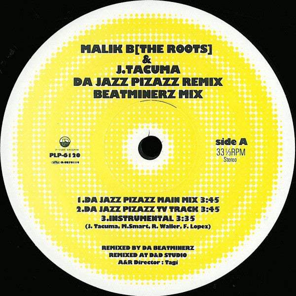 Malik B. & Jamaaladeen Tacuma : Da Jazz Pizazz (12")