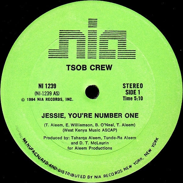 TSOB Crew : Jessie, You're Number One (12")