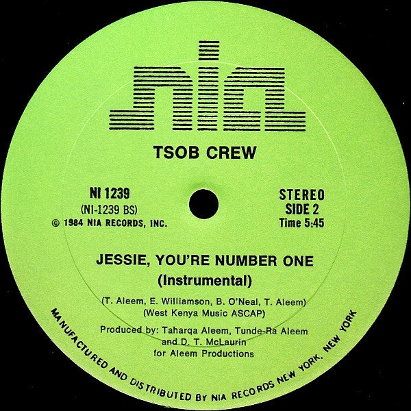TSOB Crew : Jessie, You're Number One (12")