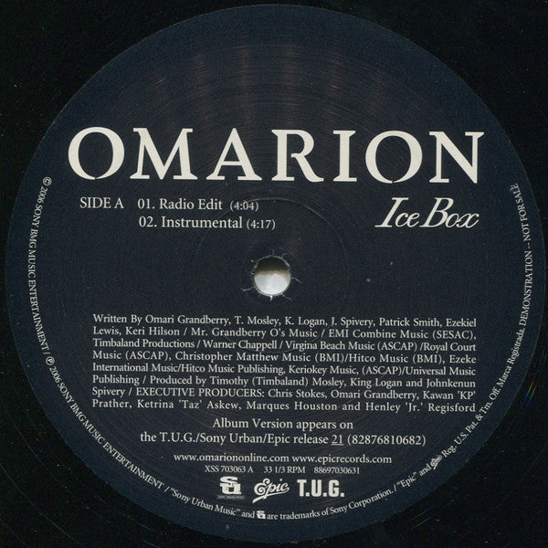 Omarion : Ice Box (12", Promo)