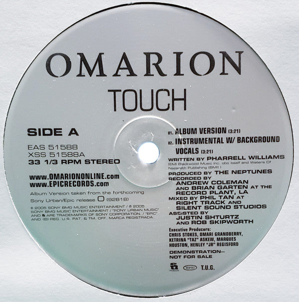 Omarion : Touch (12", Promo)