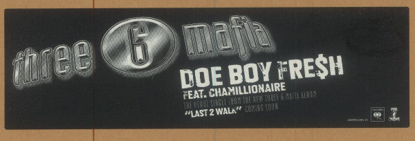 Three 6 Mafia featuring Chamillionaire : Doe Boy Fresh (12", Single, Promo)