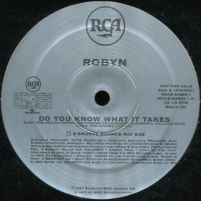 Robyn : Do You Know What It Takes (12", Promo)