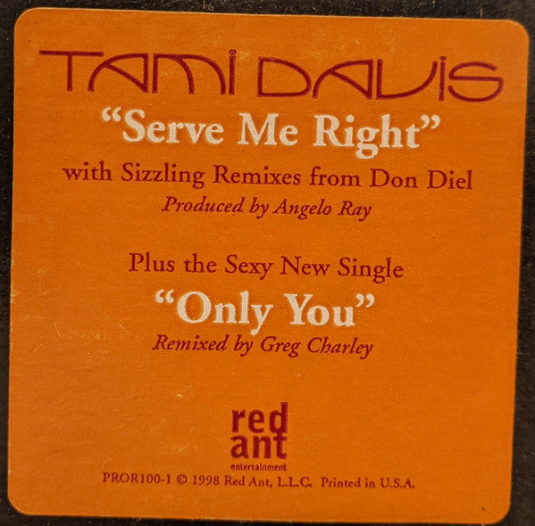 Tami Davis : Serve Me Right (12", Promo)