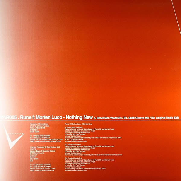 Rune Ft Morten Luco : Nothing New (12")
