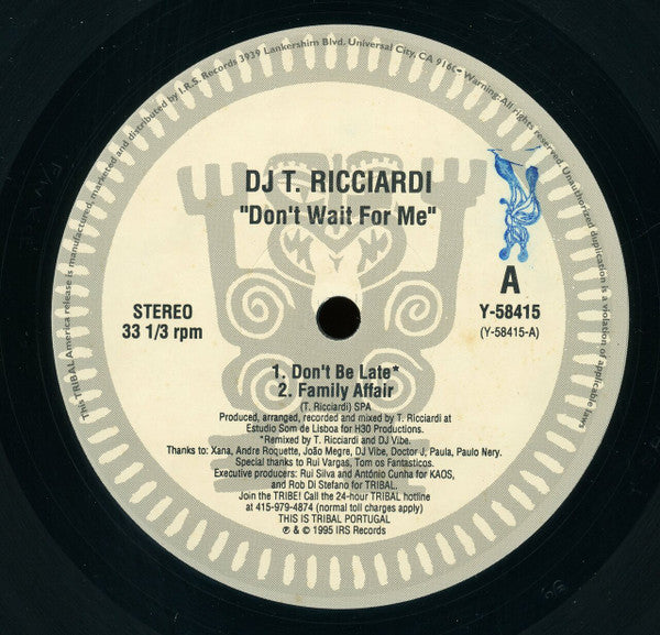 DJ Tó Ricciardi : Don't Wait For Me (12")