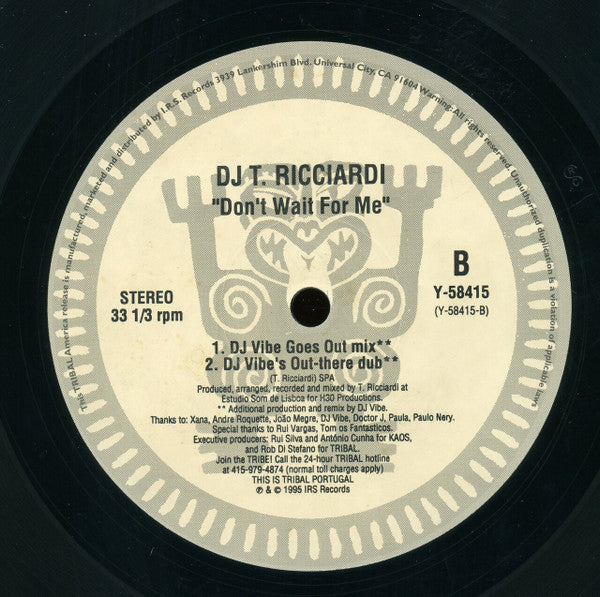 DJ Tó Ricciardi : Don't Wait For Me (12")